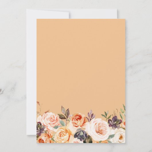 小さなかぼちゃが途中のフローラの赤ちゃんシャワー 招待状 (裏面)