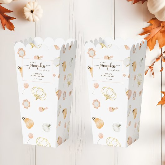 小さなかぼちゃが途中の女の子の赤ちゃんシャワー フェイバーボックス