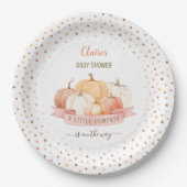 小さなかぼちゃが途中の女の子の赤ちゃんシャワー ペーパープレート (正面)