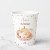 小さなかぼちゃが途中の女の子の赤ちゃんシャワー 紙コップ (裏面)