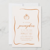 小さなかぼちゃが途中ベビーシャワー招待状 招待状 (正面)