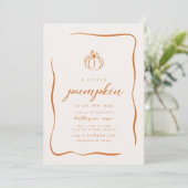 小さなかぼちゃが途中ベビーシャワー招待状 招待状 (スタンド正面)