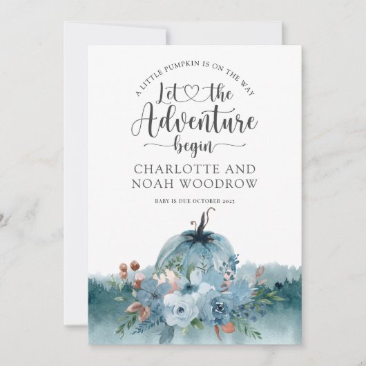 小さなかぼちゃが途中ベビー妊娠 案内状 (正面)