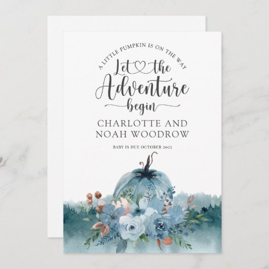 小さなかぼちゃが途中ベビー妊娠 案内状 (正面/裏面)