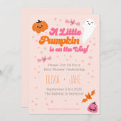 小さなかぼちゃが道に出ている 招待状 (正面/裏面)