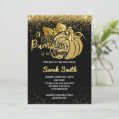 小さなかぼちゃが道に黒と金ゴールド 招待状 (スタンド正面)