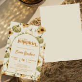 小さなかぼちゃのひまわり秋赤ちゃんシャワー 招待状