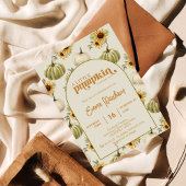 小さなかぼちゃのひまわり秋赤ちゃんシャワー 招待状