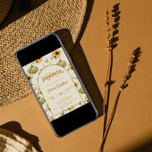 小さなかぼちゃのひまわり秋赤ちゃんシャワー 招待状