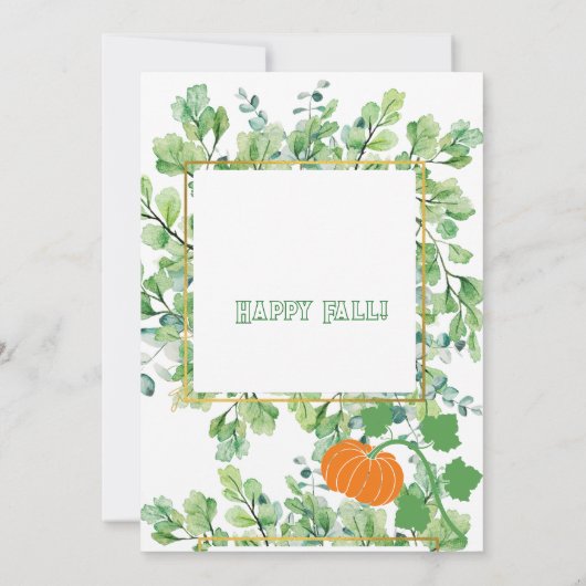 小さなかぼちゃのカップル赤ちゃんシャワー紅葉 招待状 (裏面)