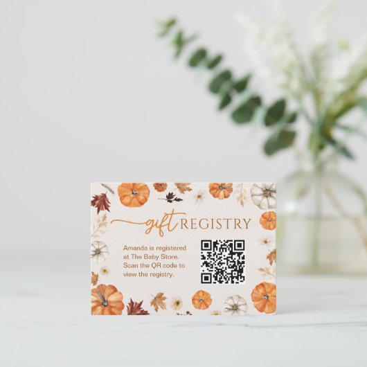 小さなかぼちゃのギフト登録エンクロージャカード エンクロージャーカード (スタンド正面)