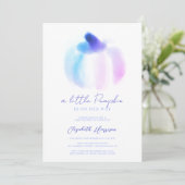 小さなかぼちゃのグラデーション水彩赤ちゃん女の子シャワー 招待状 (スタンド正面)