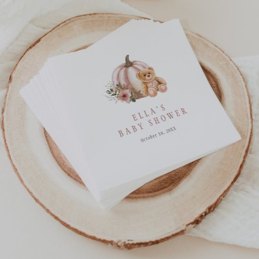 小さなかぼちゃのテディベア スタンダードカクテルナプキン