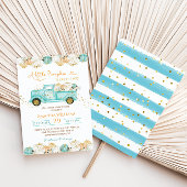小さなかぼちゃのトラックの赤ちゃんシャワーグリーン 招待状