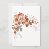 小さなかぼちゃのピンクの蝶結び ベビーシャワー招待状 招待状 (裏面)