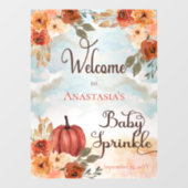 小さなかぼちゃのフローラガールベビースプリングウェルカム ウィンドウサイン (シート)