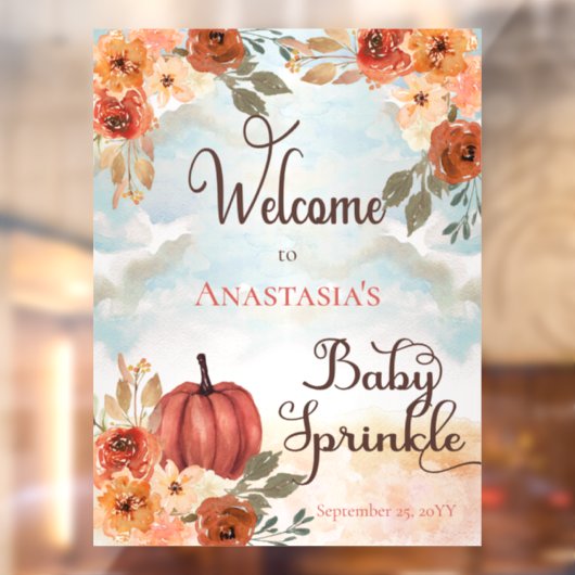 小さなかぼちゃのフローラガールベビースプリングウェルカム ウィンドウサイン (シート2)