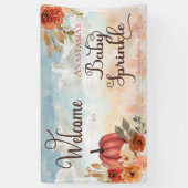 小さなかぼちゃのフローラガールベビースプリングウェルカム 横断幕 (縦)