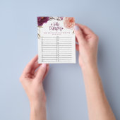 小さなかぼちゃのフローラシャワーゲームは単語を推測する チラシ (手)