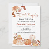 小さなかぼちゃのフローラボホ秋ベビーシャワー 招待状 (正面)