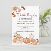 小さなかぼちゃのフローラボホ秋ベビーシャワー 招待状 (スタンド正面)