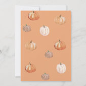 小さなかぼちゃのフローラボホ秋ベビーシャワー 招待状 (裏面)