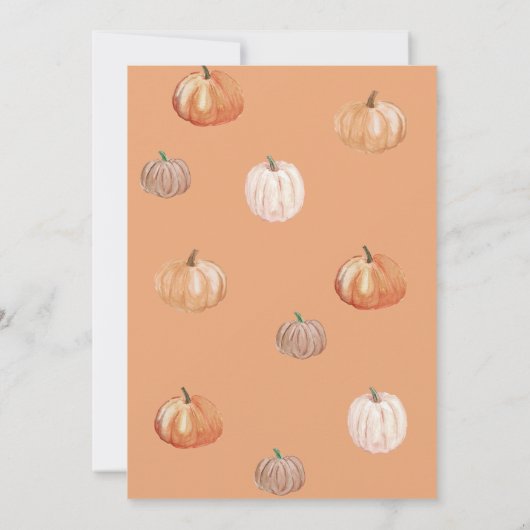 小さなかぼちゃのフローラボホ秋ベビーシャワー 招待状 (裏面)