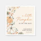 小さなかぼちゃのフローラボホ素朴赤ちゃんシャワー スタンダードカクテルナプキン (正面)