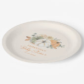 小さなかぼちゃのフローラボホ素朴赤ちゃんシャワー ペーパープレート (アングル)