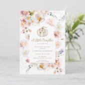 小さなかぼちゃのフローラ女の子のシャワー 招待状 (スタンド正面)