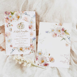 小さなかぼちゃのフローラ女の子のシャワー 招待状