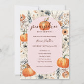 小さなかぼちゃのフローラ女の子シャワー 招待状 (正面)