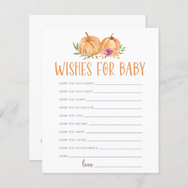 小さなかぼちゃのフローラ水の色がベビーを願う (正面/裏面)