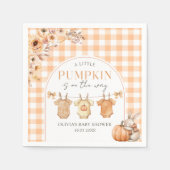 小さなかぼちゃのフローラ秋ベビーシャワーナプキン スタンダードカクテルナプキン (正面)