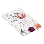 小さなかぼちゃのフローラ秋紫の桃の誕生日 マグネット (右側)