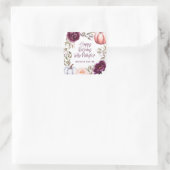 小さなかぼちゃのフローラ秋誕生日パーティー スクエアシール (バッグ)