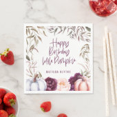 小さなかぼちゃのフローラ秋誕生日パーティー スタンダードランチョンナプキン (インサイチュ)