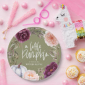 小さなかぼちゃのフローラ秋誕生日パーティー ペーパープレート (パーティー)