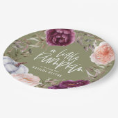 小さなかぼちゃのフローラ秋誕生日パーティー ペーパープレート (アングル)