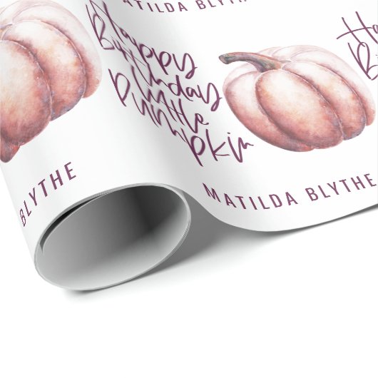 小さなかぼちゃのフローラ秋誕生日パーティー ラッピングペーパー (ロールコーナー)