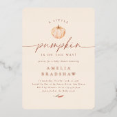 小さなかぼちゃのフローラ秋赤ちゃんシャワー 箔招待状 (正面)