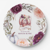 小さなかぼちゃのフローラ秋1st誕生日パーティー ペーパープレート (正面)