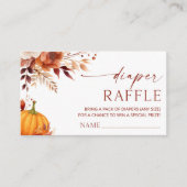 小さなかぼちゃのフローラ赤ちゃんシャワーおむつラッフル エンクロージャーカード (正面)