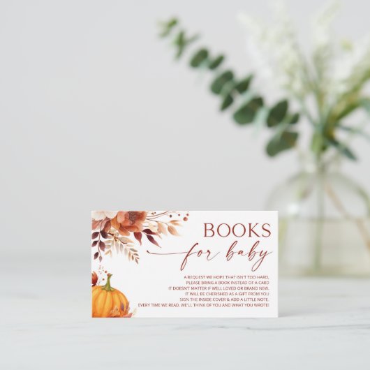 小さなかぼちゃのフローラ赤ちゃんシャワー本ベビー エンクロージャーカード (スタンド正面)
