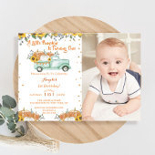 小さなかぼちゃのブルートラックファースト誕生日 招待状