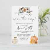 小さなかぼちゃのベイビーシャワーの招待状 招待状 (スタンド正面)