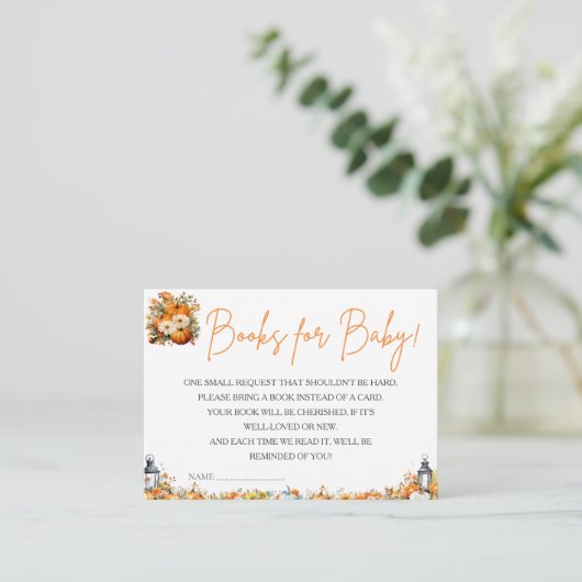 小さなかぼちゃのベビーのための本秋秋 エンクロージャーカード (スタンド正面)