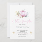 小さなかぼちゃのベビーガールシャワー招待状 招待状 (正面)