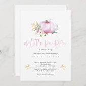 小さなかぼちゃのベビーガールシャワー招待状 招待状 (正面/裏面)