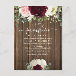 小さなかぼちゃのベビーシャワー招待状 ポストカード